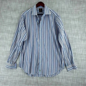 Tailorbyrd Shirt Button Down Long Sleeve Mens Size XL striped 1417